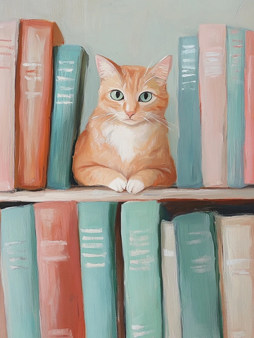 姜黄猫与粉蓝古书