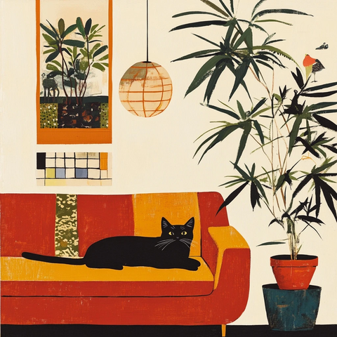 黑猫与中世纪室内设计