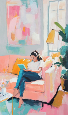 妈妈沙发工作粉色