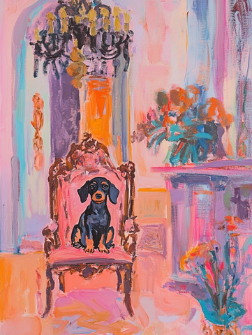 达克斯犬坐皇家宝座大厅