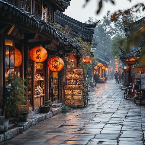 雨夜古街