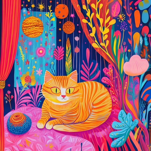 激光鼠猫嬉戏梦幻窗帘飘舞