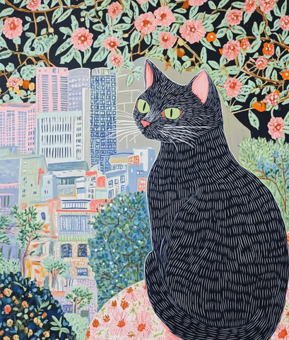 猫头夜色高耸背景