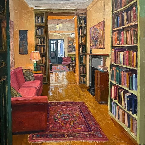图书馆厨房客厅油画