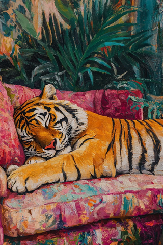 虎眠花纹沙发热带植物