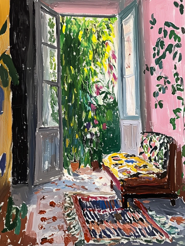 静谧午后绿植环绕的舒适空间