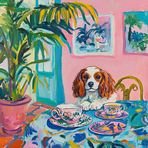 查尔斯茶桌上的热带风情