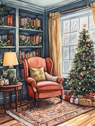 圣诞阅读角落温馨布置