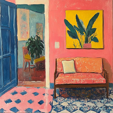 粉红象牙色高光绘画