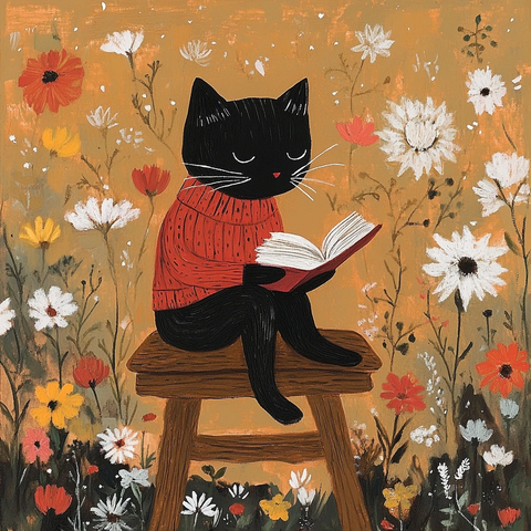 黑猫穿红毛衣读书记