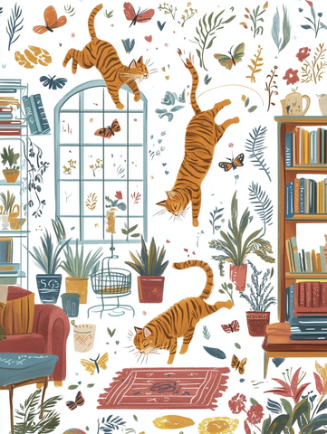 猫咪捣蛋花园书架冒险