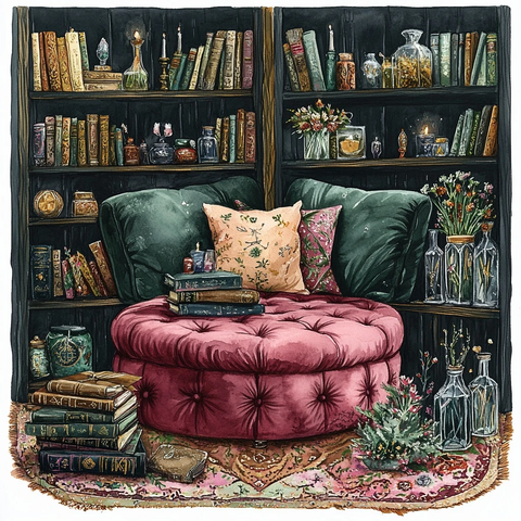 粉红绒面沙发与星座抱枕