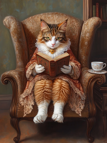 维多利亚猫读物与咖啡
