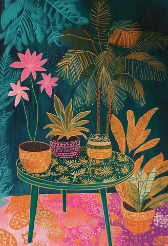 绿桌布艺莲花叶图案