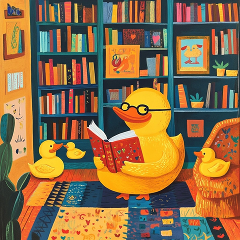 巨型橡皮鸭读书温馨房间