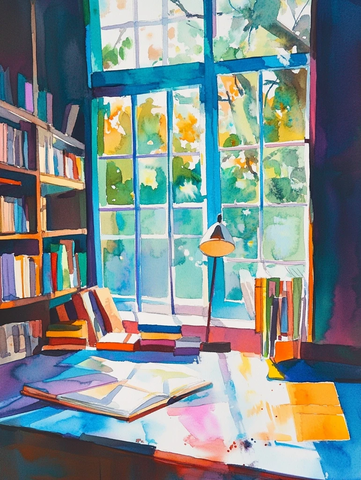 教师节水彩插画