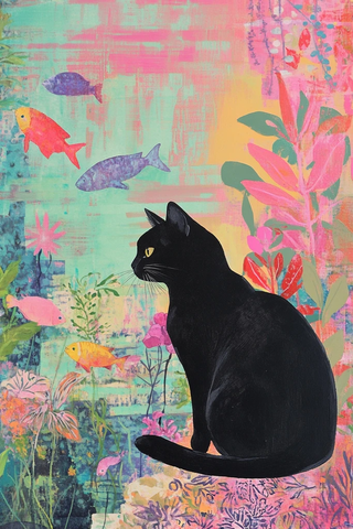 黑猫观鱼水族盛景