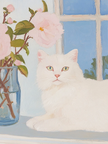 布偶猫在山茶花丛中