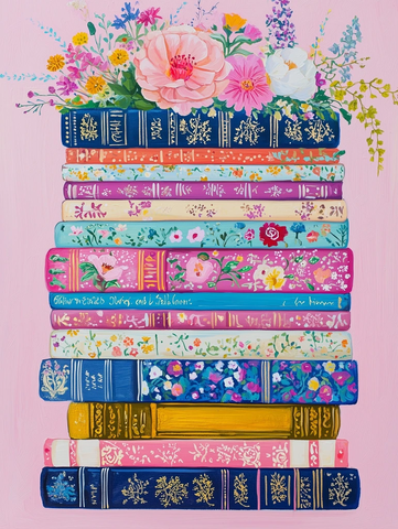 书籍堆叠图案插画