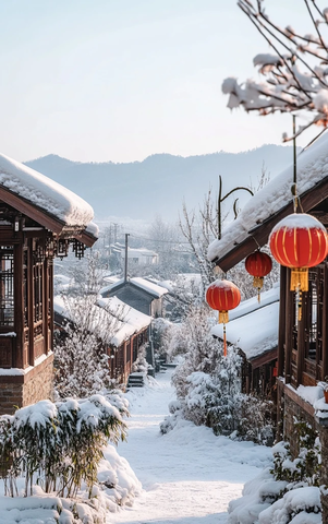 雪后古镇