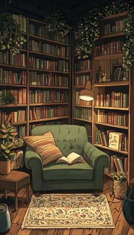 图书馆里的悠闲周日