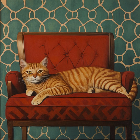 猫卧家具上休息