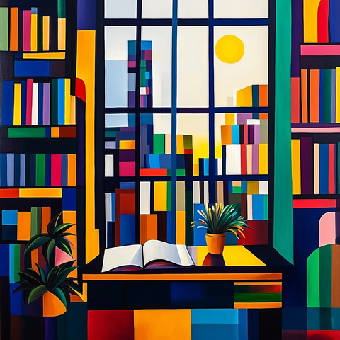 几何形状抽象书桌景观