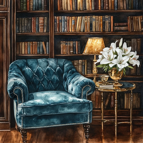 图书馆角落的阅读空间