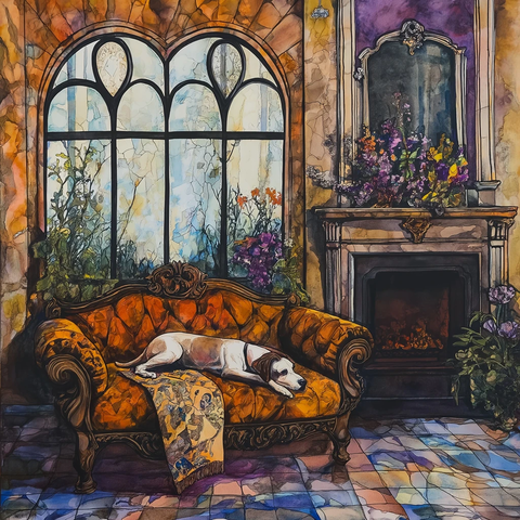 维多利亚风格房间中的拳击手