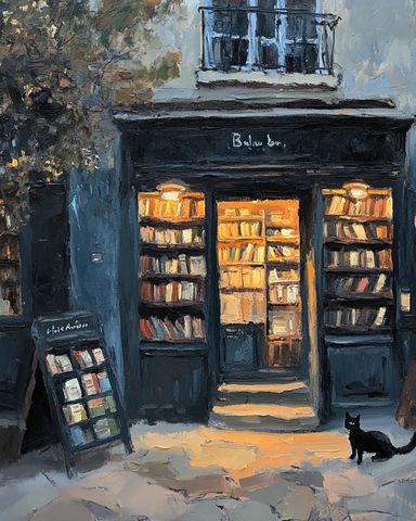 书店油画面