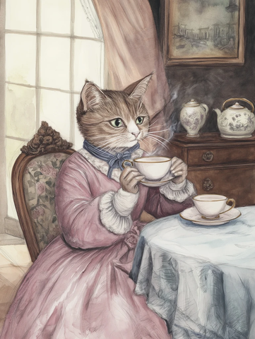 女猫喝茶人衣书室