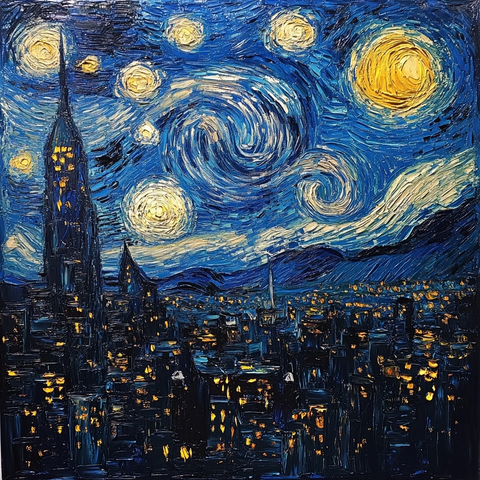 星夜银河映照城市