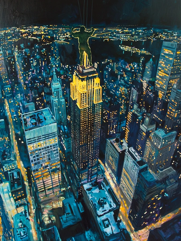 巨人悬挂帝国大厦夜景