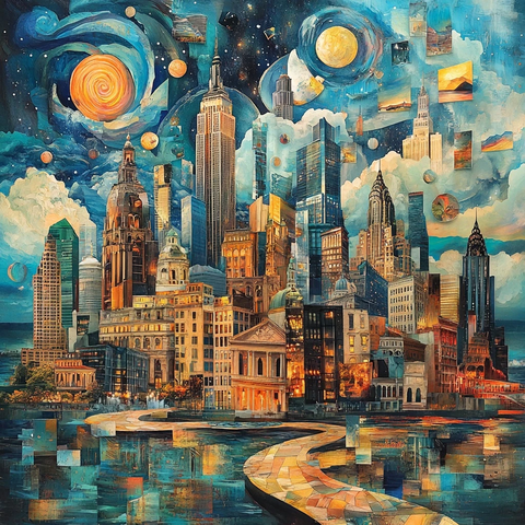 浮空建筑与艺术碎片交织