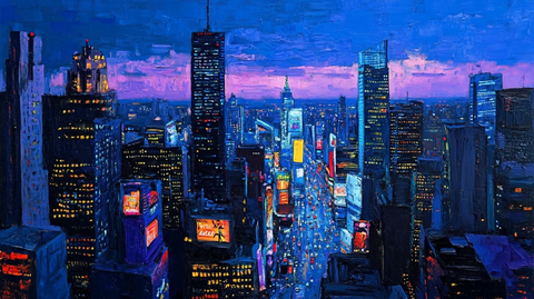 夜窗外的霓虹街道