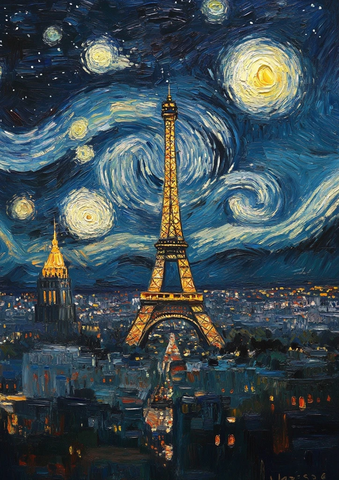 星空下的埃菲尔铁塔