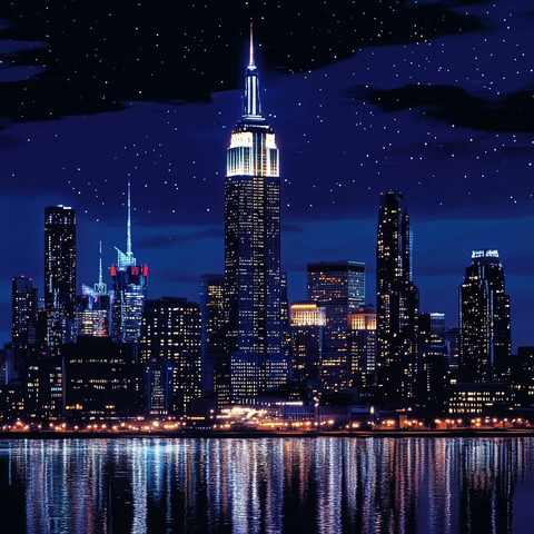 璀璨塔影映夜空