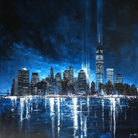 光辉夜景与自由女神