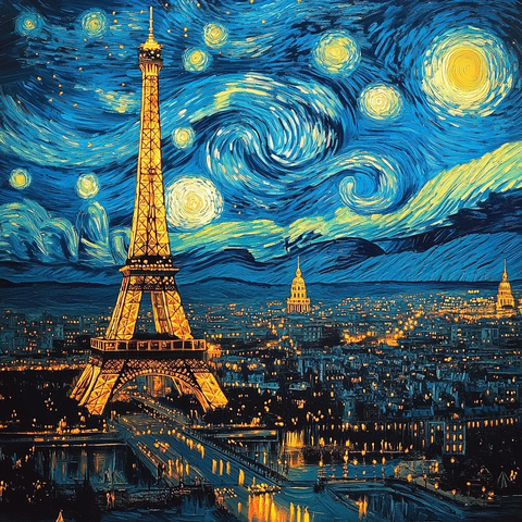 夜光街道与星空交织