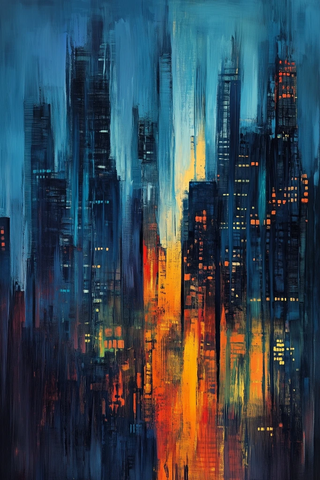 张大师风格抽象摩天楼