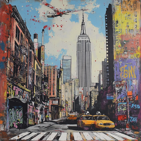 城市街头艺术拼贴