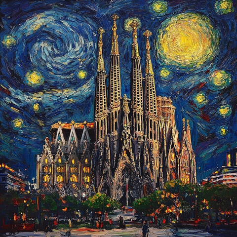 教堂穹顶星空夜色