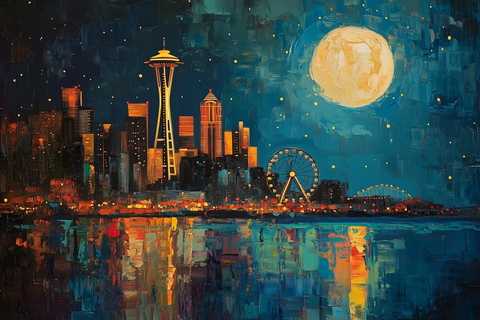 夜空轮转针声月影