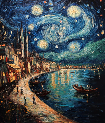 城市夜色河流船只