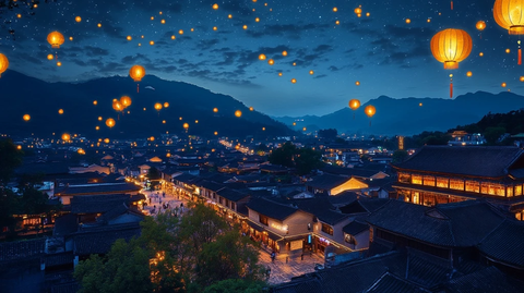 夜灯古镇