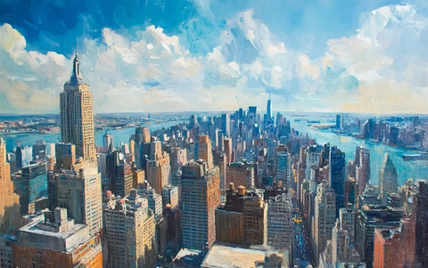 天空高耸大楼顶层视野