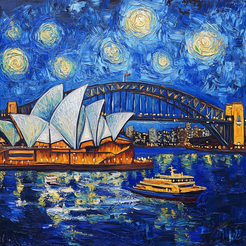 歌剧院与海港桥画作