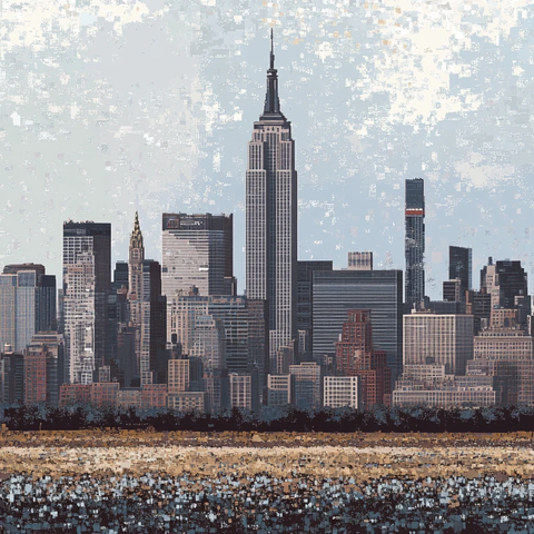 像素建筑与粗糙纹理融合