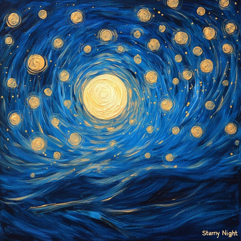 星空月亮环绕光环风动效果