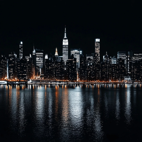 夜幕下的灯火璀璨